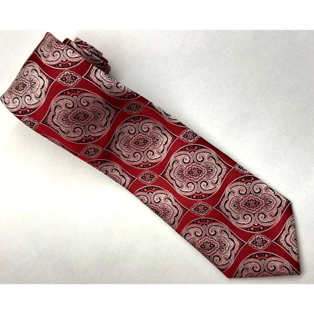Robert Lewis Red Paisley Printed Design 100% Micro Fiber 3.50